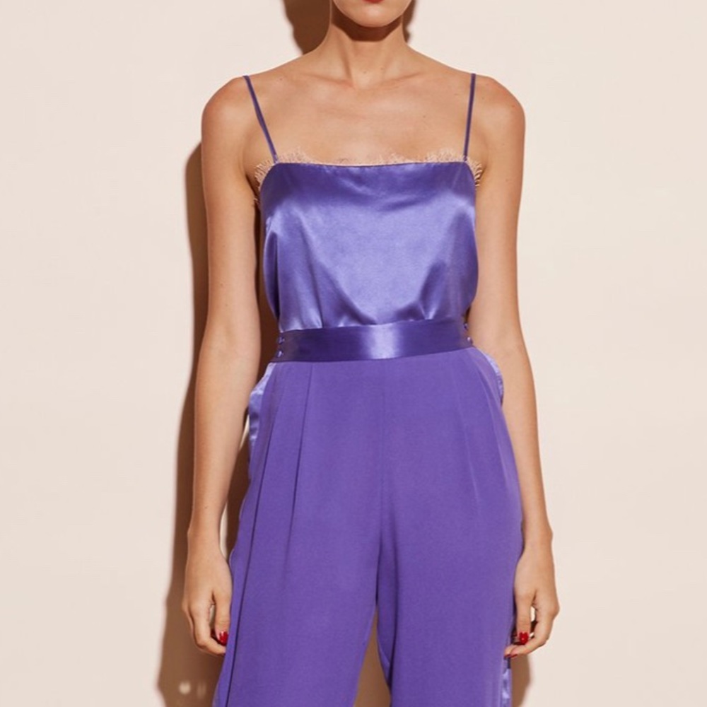 Fleur Du Mal Straight Neck Cami with Lace Trim